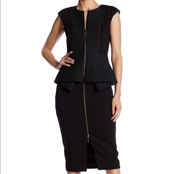 ted baker navy peplum dress